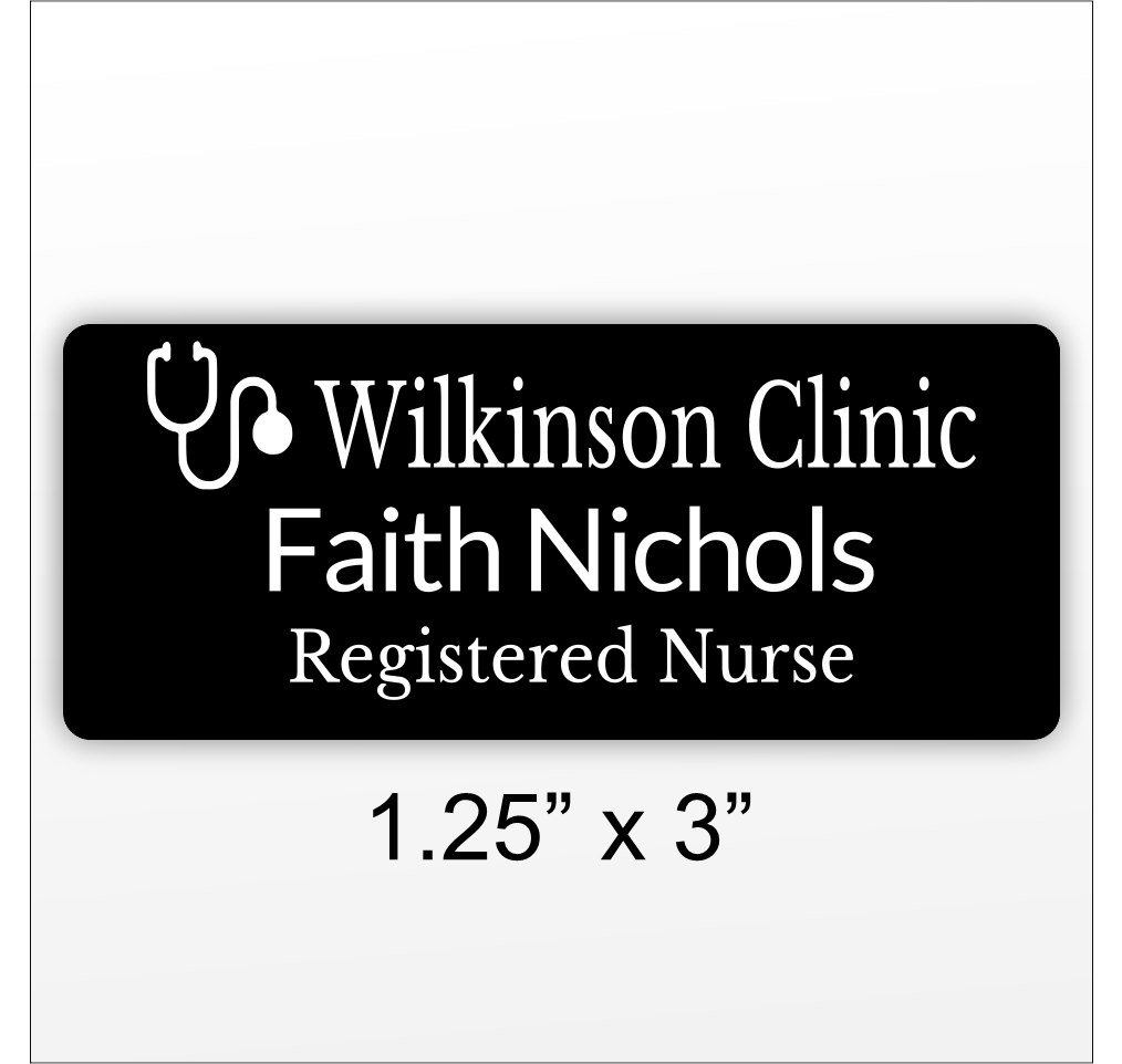 Custom Engraved Employee Name Badges – Two-Tone Acrylic