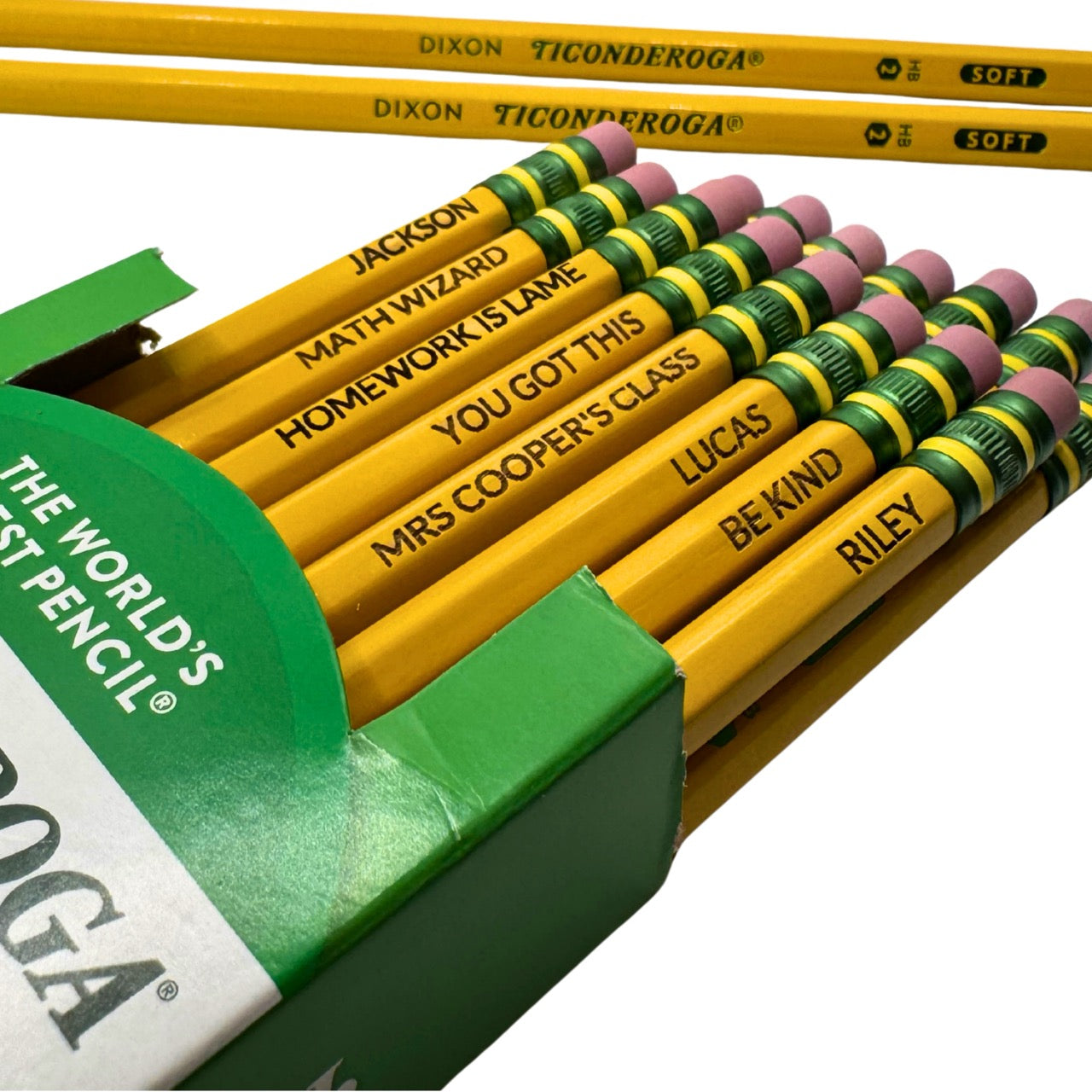 Custom Engraved Ticonderoga® #2 Pencils | Personalized Name Pencils for School, Teachers & Gifts