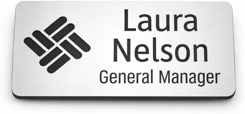 Custom Engraved Employee Name Badges – Two-Tone Acrylic