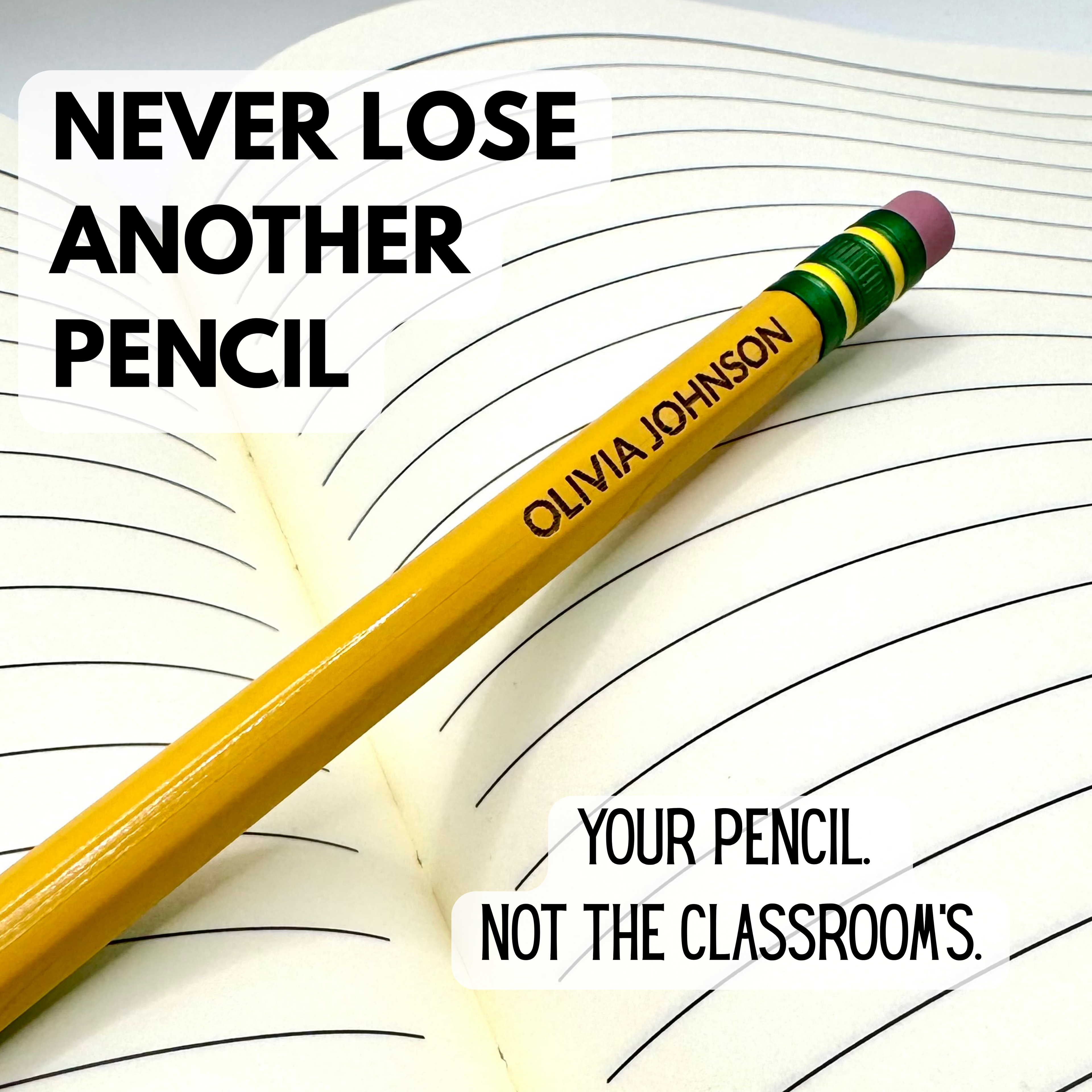 Custom Engraved Ticonderoga® #2 Pencils | Personalized Name Pencils for School, Teachers & Gifts