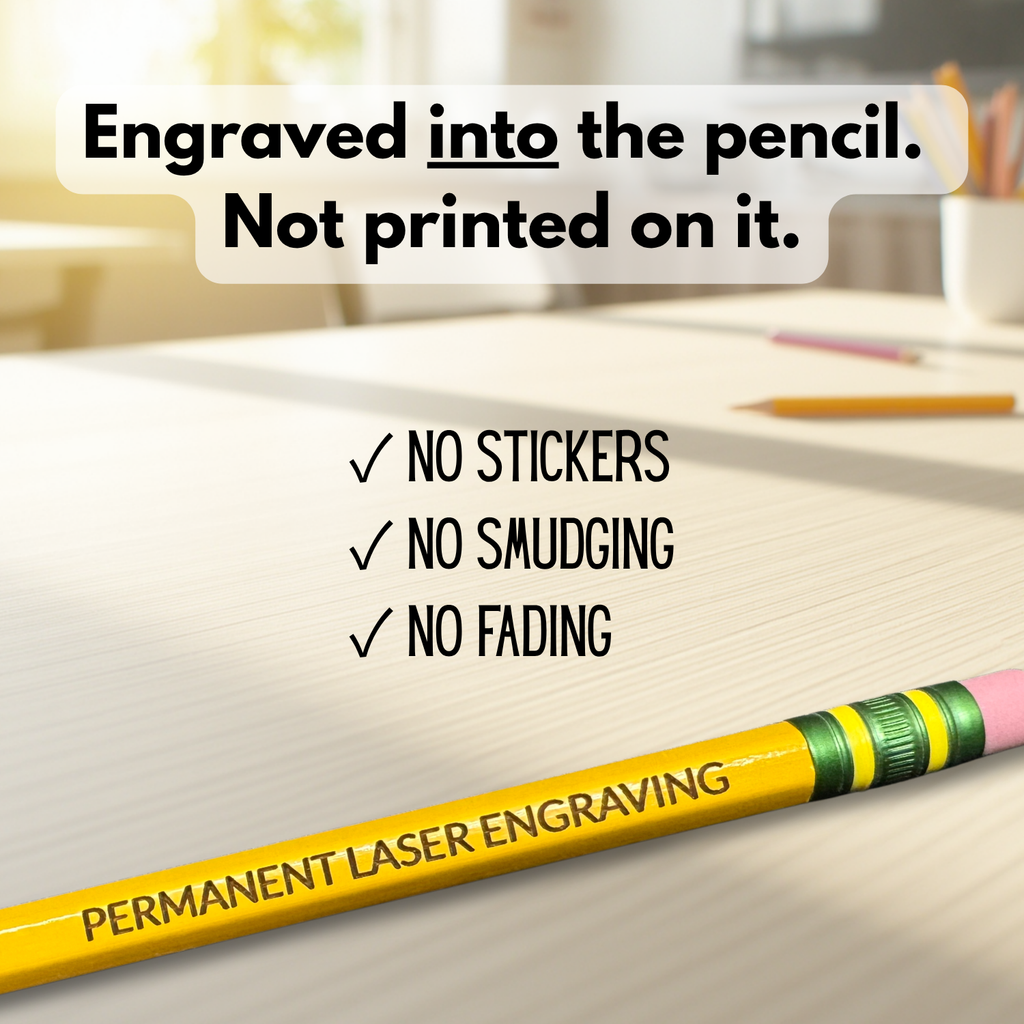 Custom Engraved Ticonderoga® #2 Pencils | Personalized Name Pencils for School, Teachers & Gifts