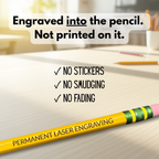 Custom Engraved Ticonderoga® #2 Pencils | Personalized Name Pencils for School, Teachers & Gifts