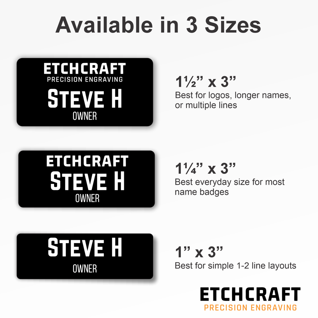 Custom Engraved Employee Name Badges – Two-Tone Acrylic