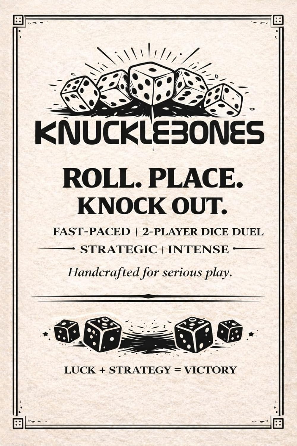 Knucklebones Wooden Dice Game Set – Tabletop Strategy Game