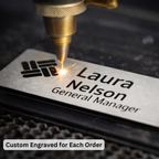 Custom Engraved Employee Name Badges – Two-Tone Acrylic