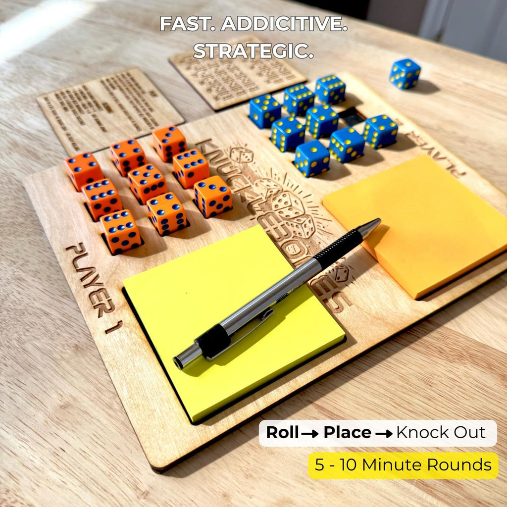 Knucklebones Wooden Dice Game Set – Tabletop Strategy Game
