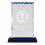 Rectangle Glass Award | Custom Engraved Recognition Plaque with polished beveled edges