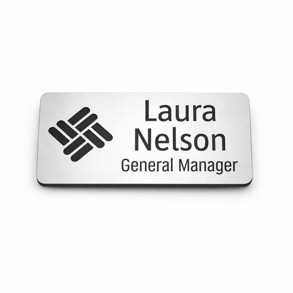 Custom Engraved Name Badges – Two-Tone Acrylic