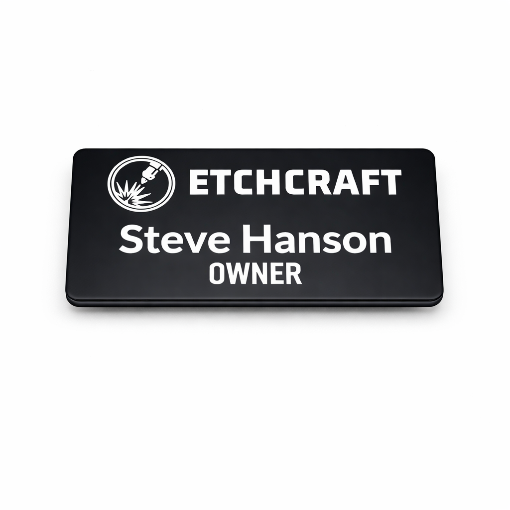 Custom Engraved Name Badges – Two-Tone Acrylic