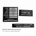 Custom Engraved DuraBlack Aluminum Equipment Tags