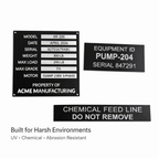 Custom Engraved DuraBlack Aluminum Equipment Tags