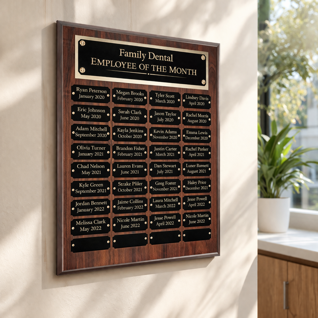 Traditional Perpetual Recognition Plaque | Lifetime Name Plate Updates