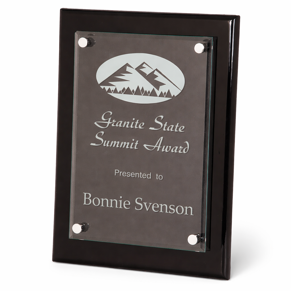 Floating Glass Piano Finish Recognition Plaque