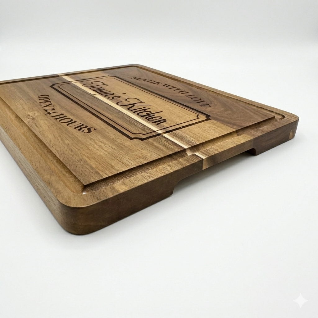Custom Engraved Cutting Board | Personalized Acacia Wood Serving Board