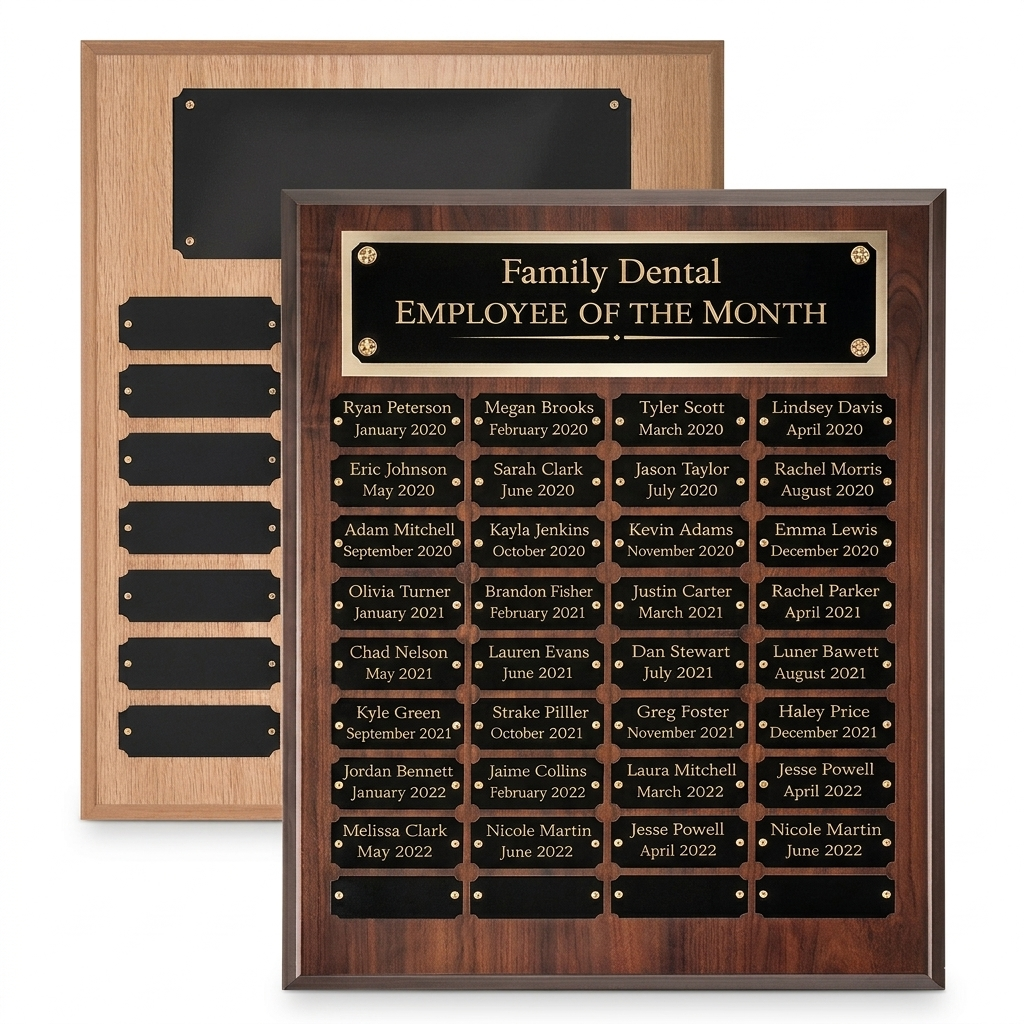 Traditional Perpetual Recognition Plaque | Lifetime Name Plate Updates