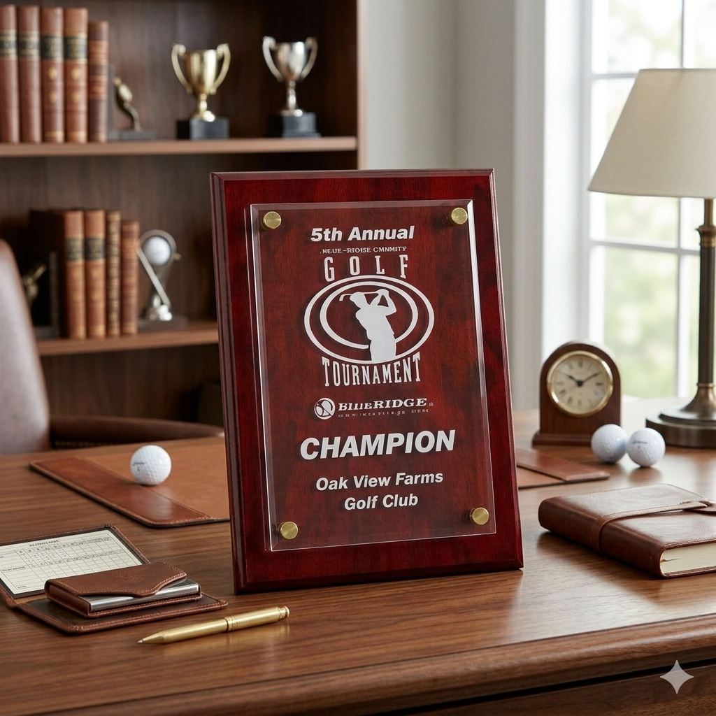 Floating Glass Piano Finish Recognition Plaque