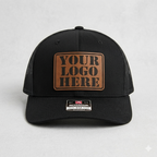 Custom Leatherette Patch Hats — Engraved Logo Hats in Multiple Colors