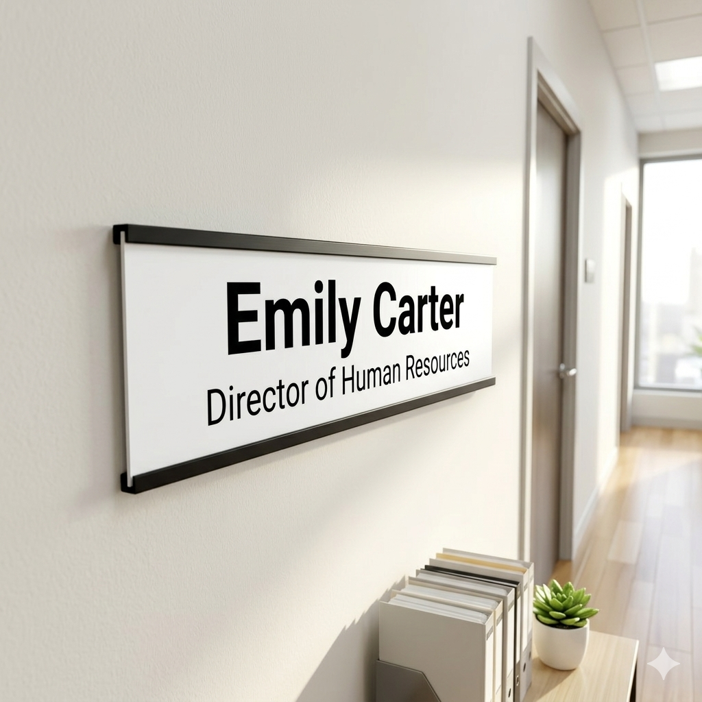 Custom Engraved Office Nameplates — Professional Name & Title Signs