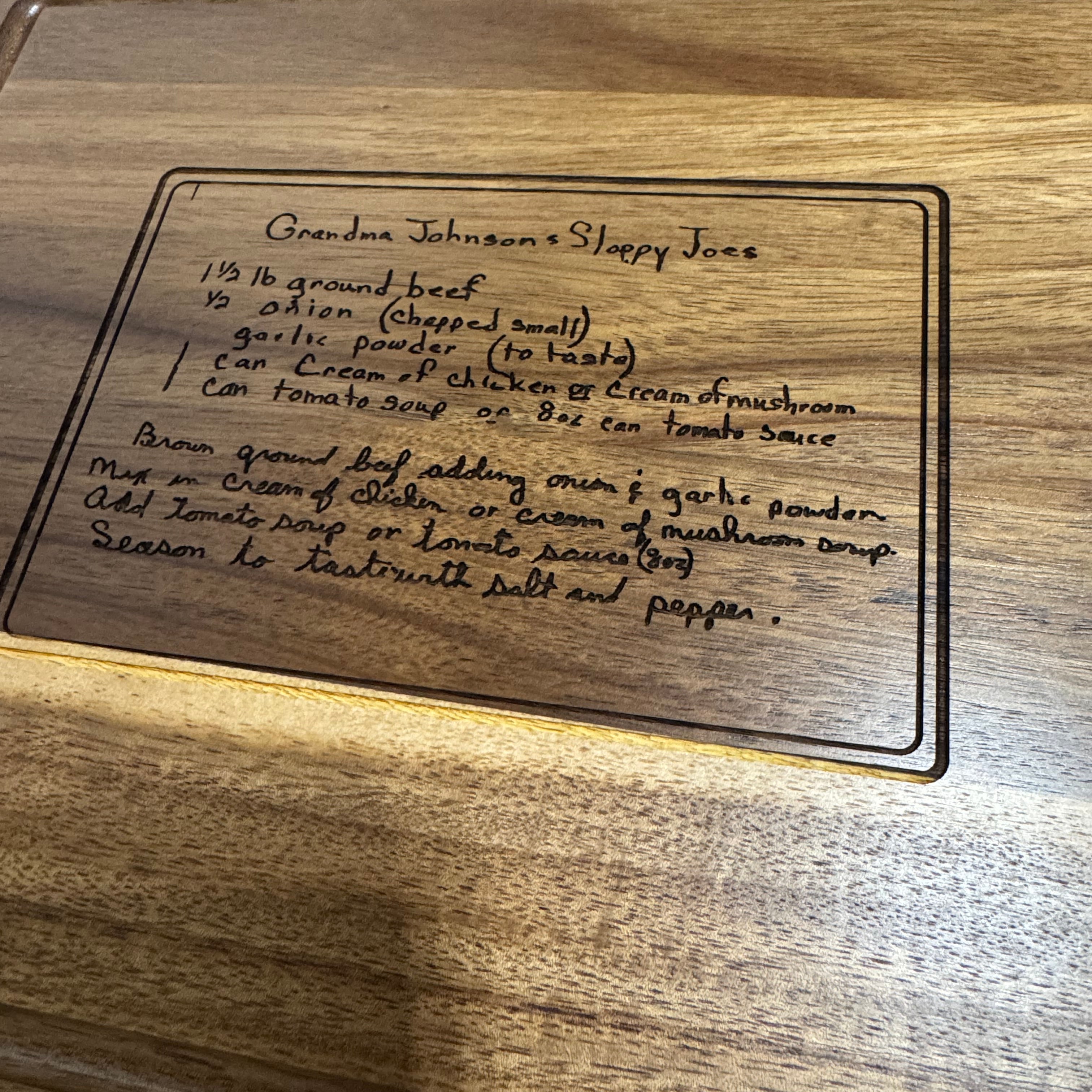 Custom Engraved Cutting Board | Personalized Acacia Wood Serving Board