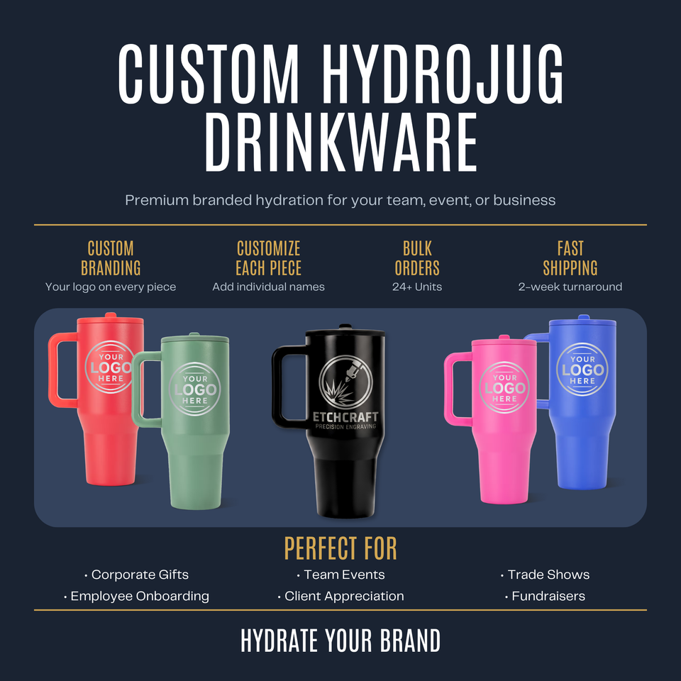 Custom Engraved HydroJug Traveler 40oz (24+ Units) | Bulk Corporate Drinkware