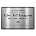 Custom Silver urn plate with black text