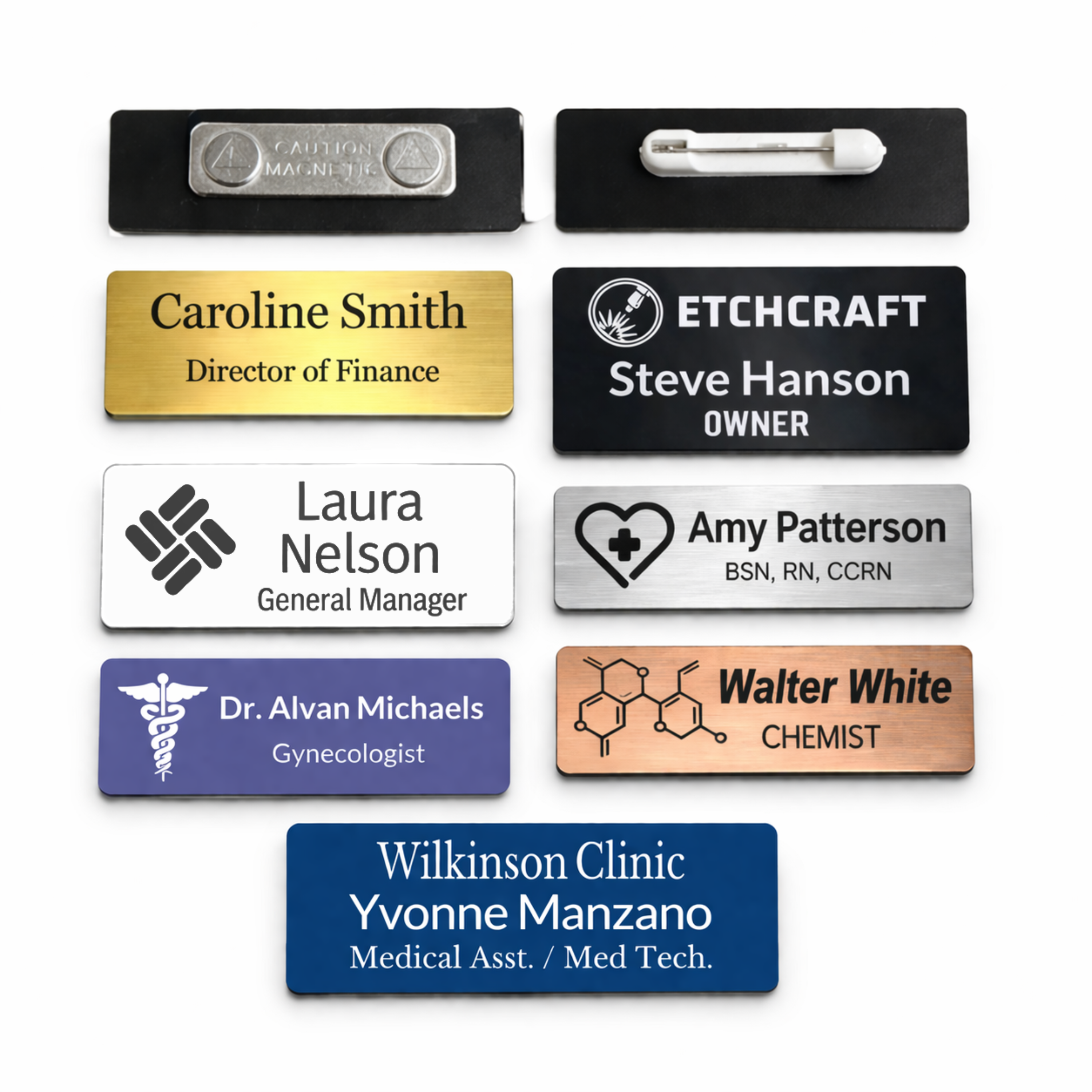 Custom Engraved Name Badges – Two-Tone Acrylic