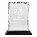 Rectangle Glass Award | Custom Engraved Recognition Plaque with polished beveled edges