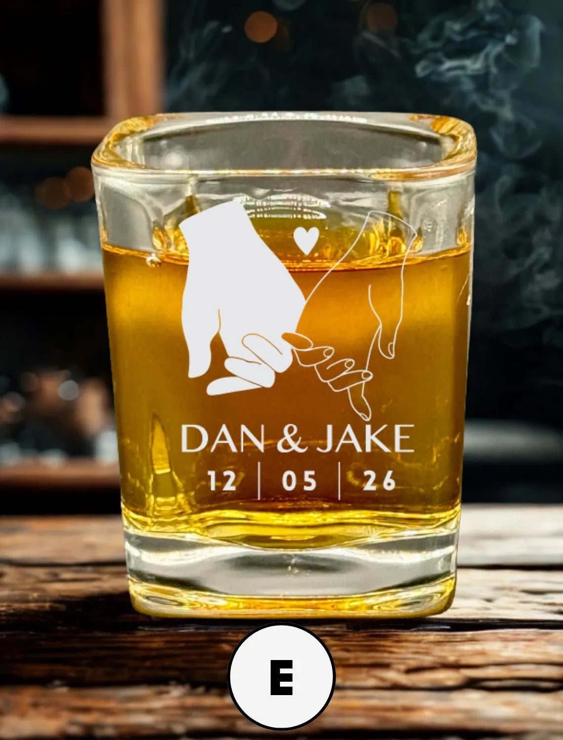 Personalized Wedding Shot Glasses – Engraved Monogram 2.2oz